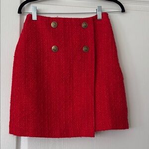 Loft red tweed skirt